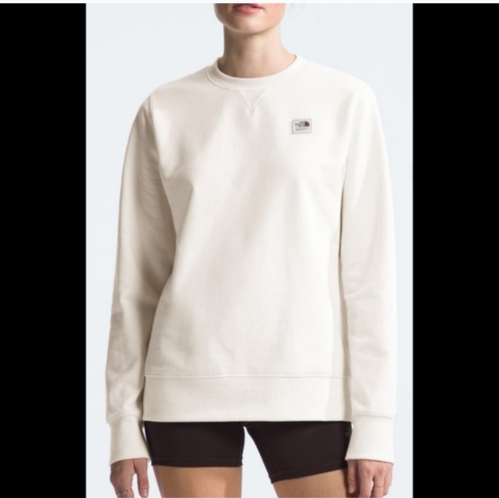 The North Face Heritage Patch Crew Gardenia White Sweatshirt Size Medium